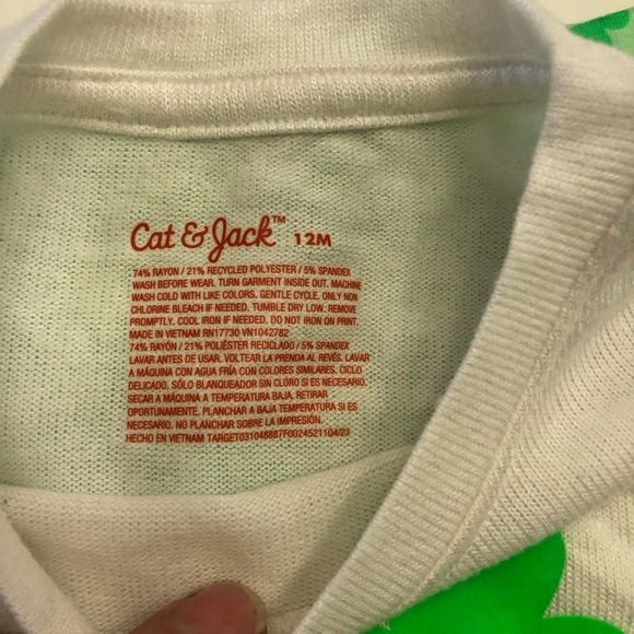 Cat & Jack Baby Girl Shamrock Rainbow Ruffle Long sleeves Pants Two Pc Set 12M - Picture 6 of 10